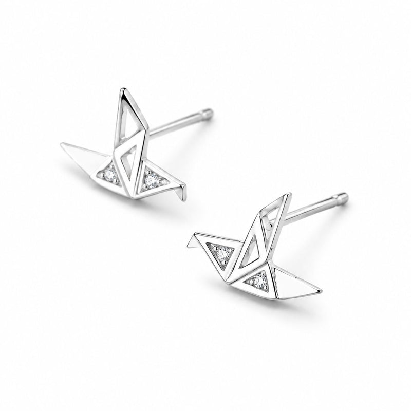 Small Papercranes Zioc Stud Earrings DA697