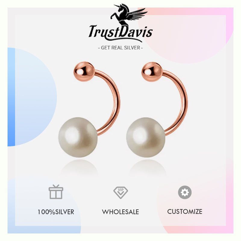 Fashion Freshwater Pearl Screw Stud Earrings DB427