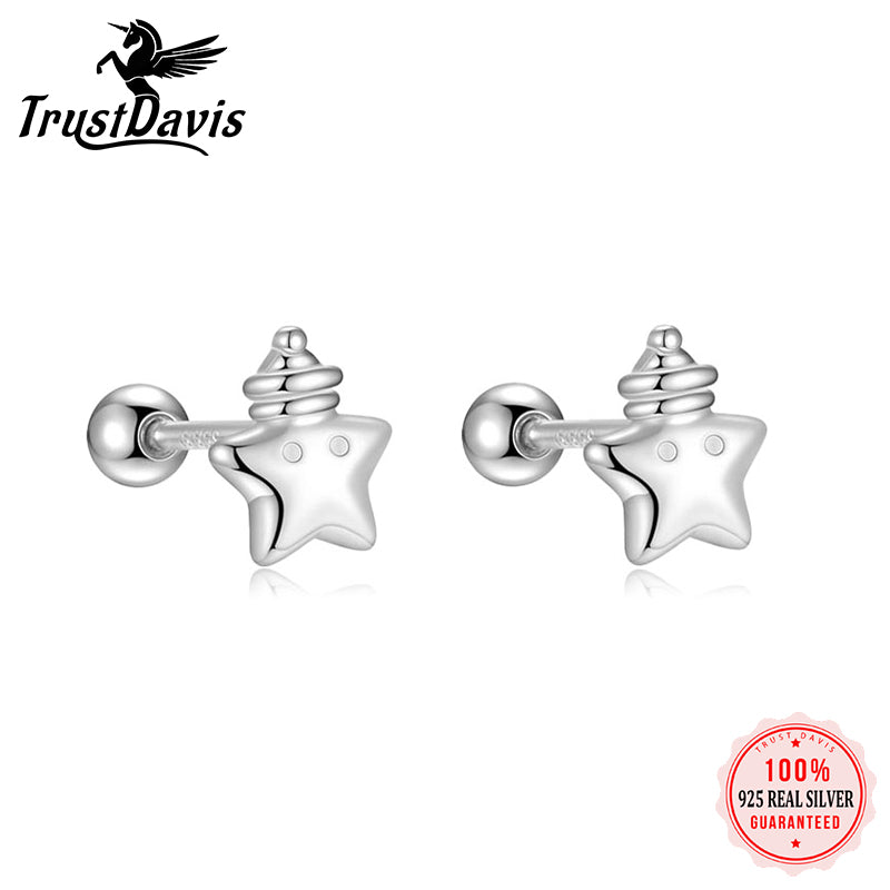 Star Sleeping Cap Silver Earrings DS4895
