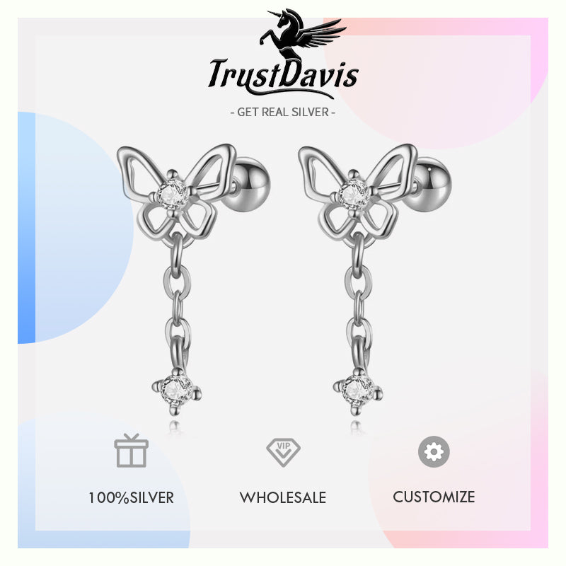 Elegant Fashion Butterfly Zircon Stud Earring DS4220