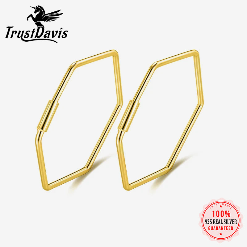 Fashion Cute Hexagon Hoop Earrings DS133