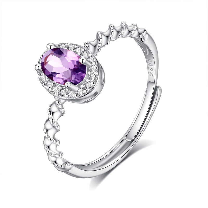 Fashion Sweet Natural Crystal Stone Adjustable Ring DS4422