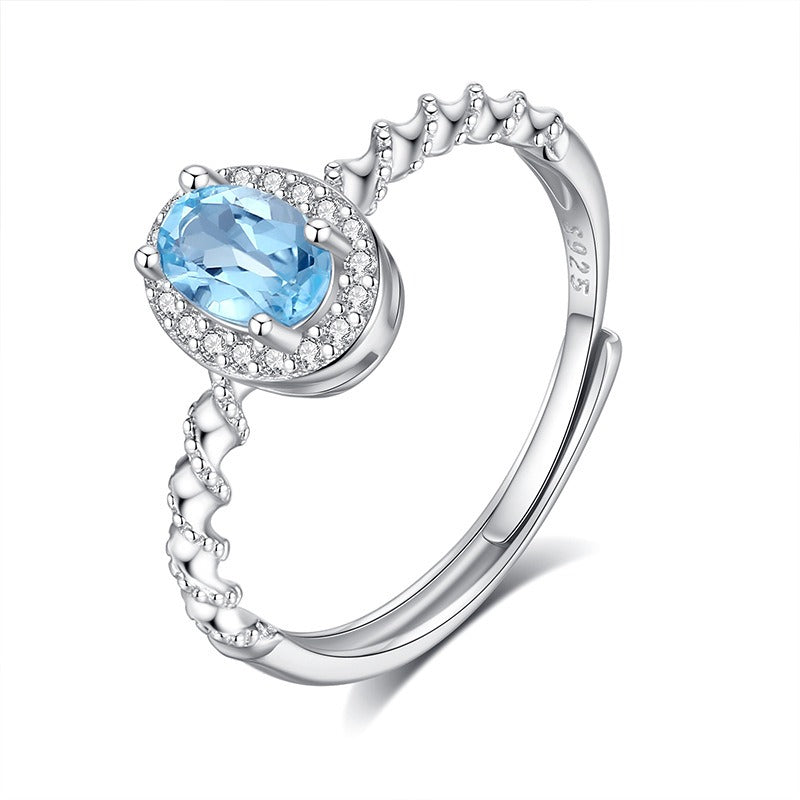Fashion Sweet Natural Crystal Stone Adjustable Ring DS4422