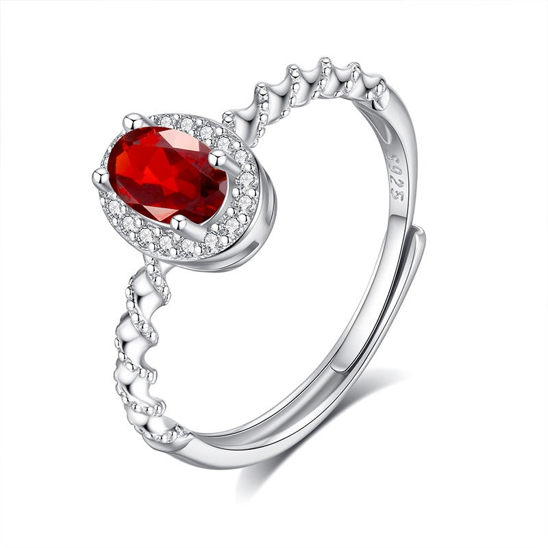 Fashion Sweet Natural Crystal Stone Adjustable Ring DS4422