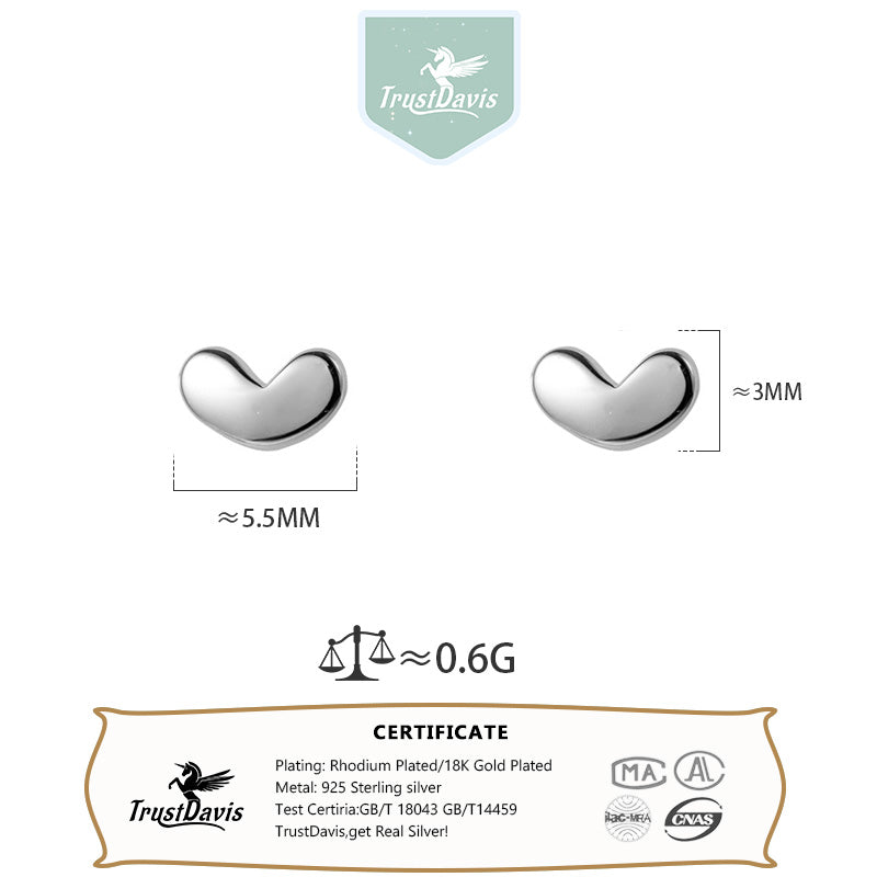 Simple Sweet Heart-shaped Love Earrings for Women Girls Jewelry Gift DS019