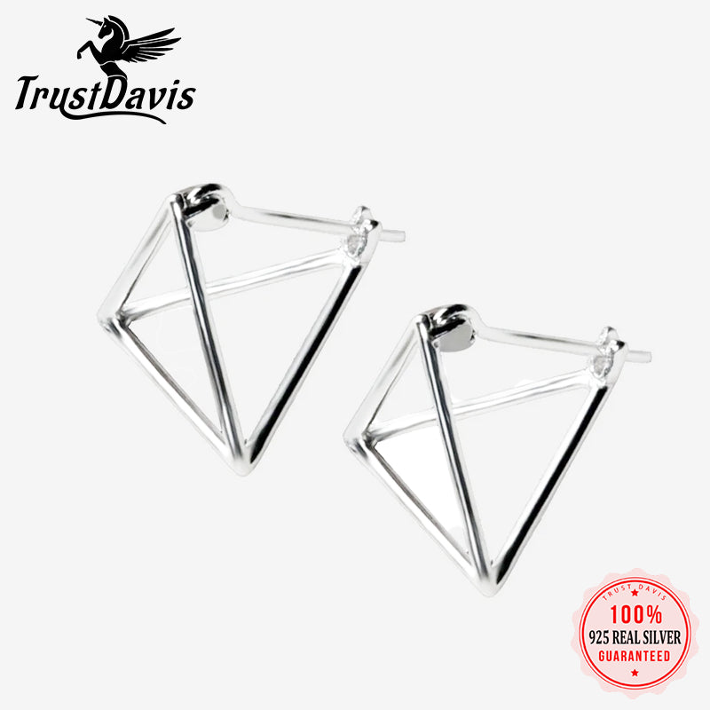 Earrings 3D Triangle Stud Earring 1Pair Women Girls Fashion Jewelry DS1274