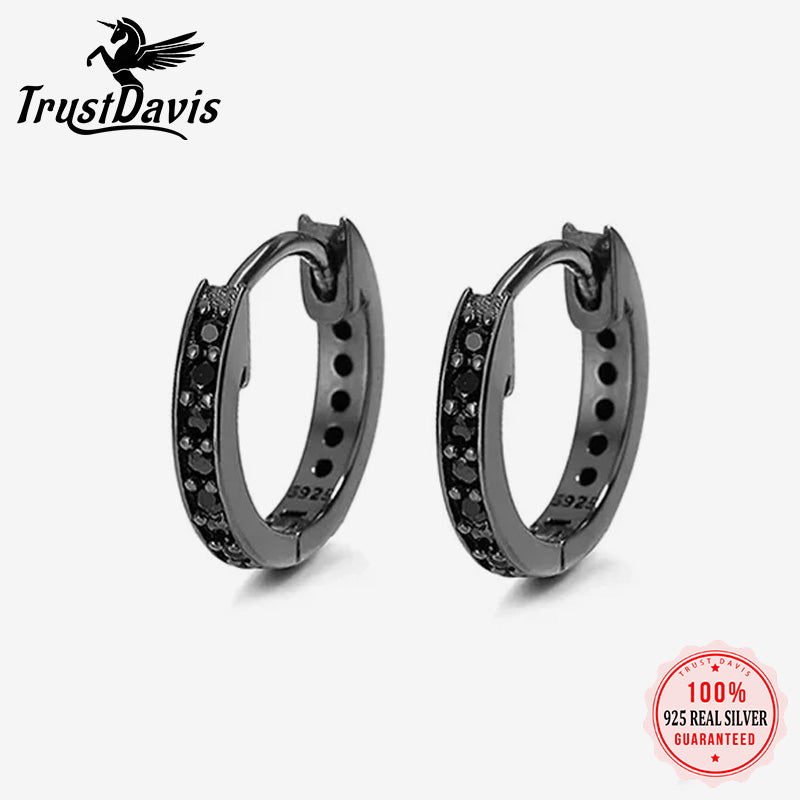 Fashion Gothic Black CZ Hoop Earrings DA2485