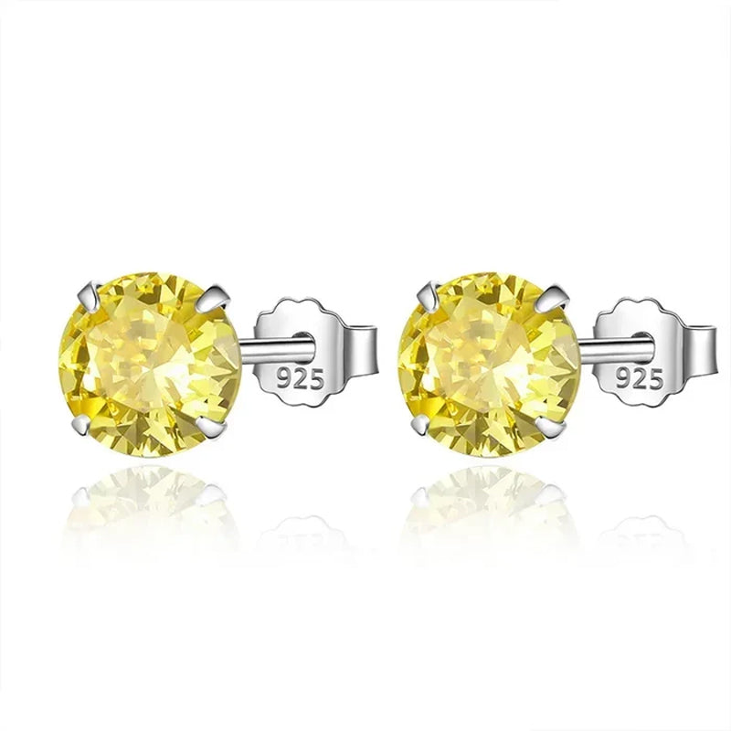 Sweet Round Zircon Colorful Earrings DS4084
