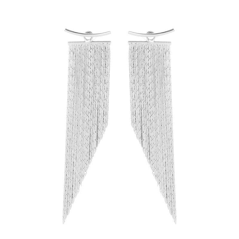 TrustDavis 925 Sterling Silver Women's High-end Waterfall Tassel Earrings for Women Girls Jewelry Gift DS4796