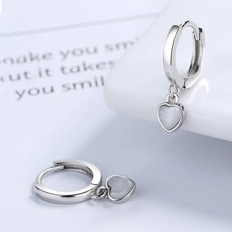 Fashion Sweet Heart Drop Charm Hoop Earring DA2289