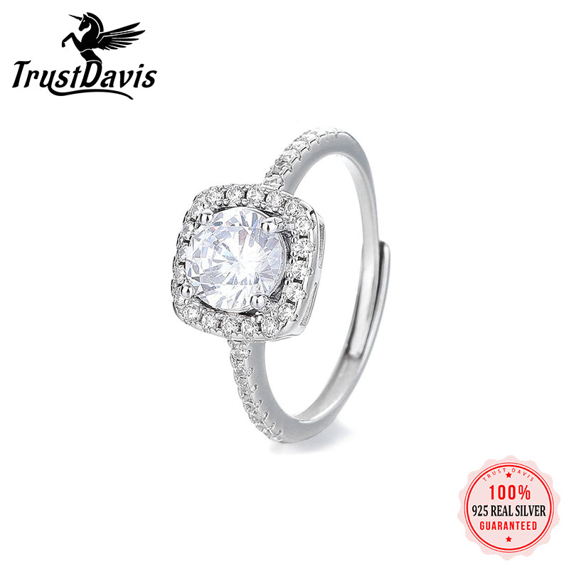 Fashion and Luxury Square Zircon Adjustable Ring DS4932