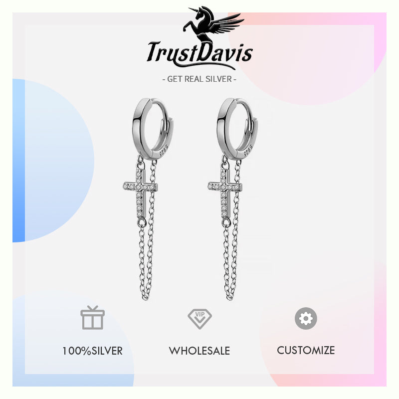 Double Layer Linkced Chain Clips Earrings DA544
