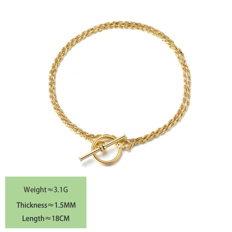 S925 sterling silver necklace twist rope clavicle chain DC28