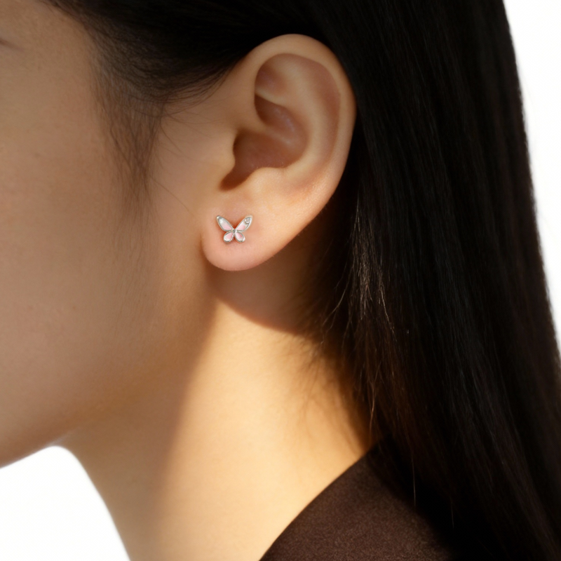 Sweet Butterfly Bear Screw Stud Earrings DG0013