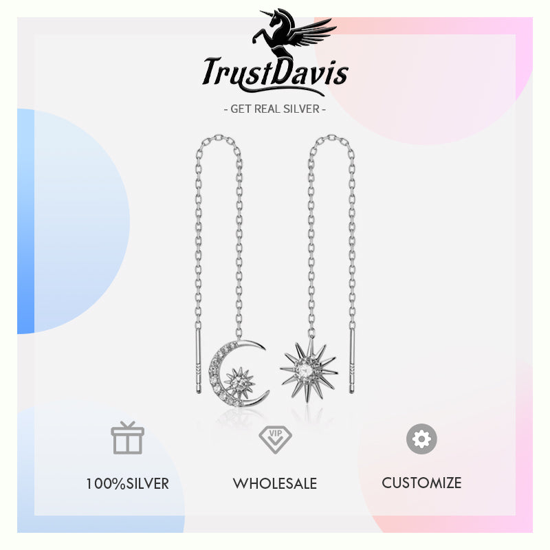 Asymmetrical Sun Moon Linked 10cm Ear Line DS2113