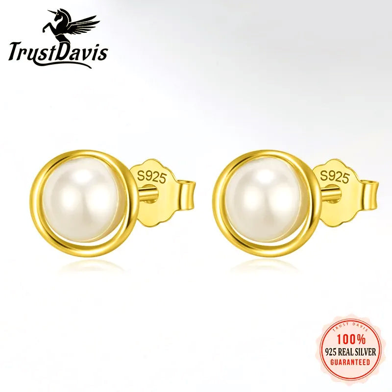 Synthetic Pearl Stud Earrings Birthday Gift DS3504