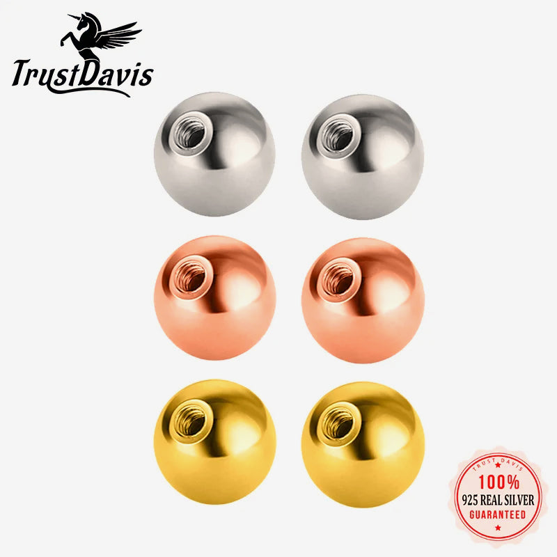Beads Screw Balls Stud Earring Accessories Fine Jewelry DA2301