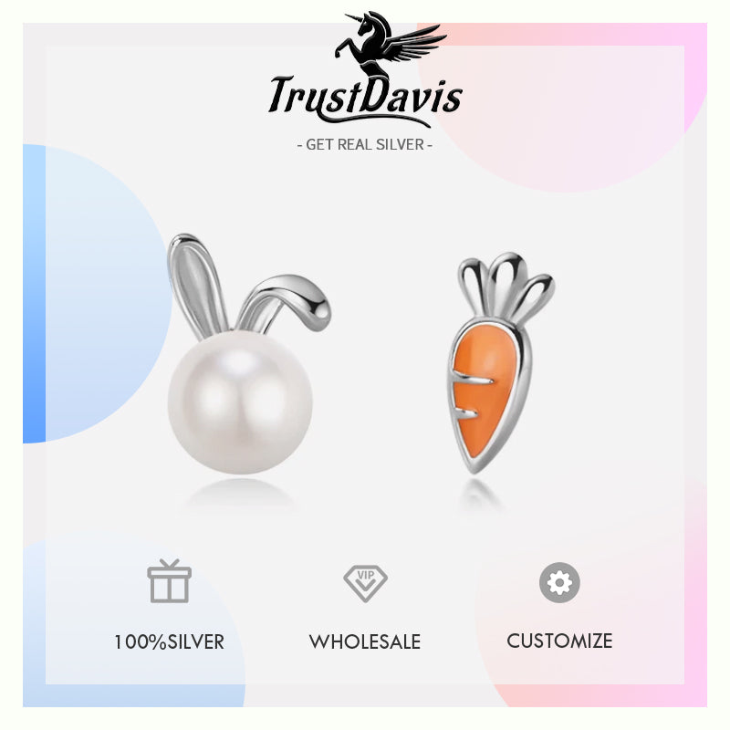 Cute Rabbit Carrot Stud Earrings DS3962