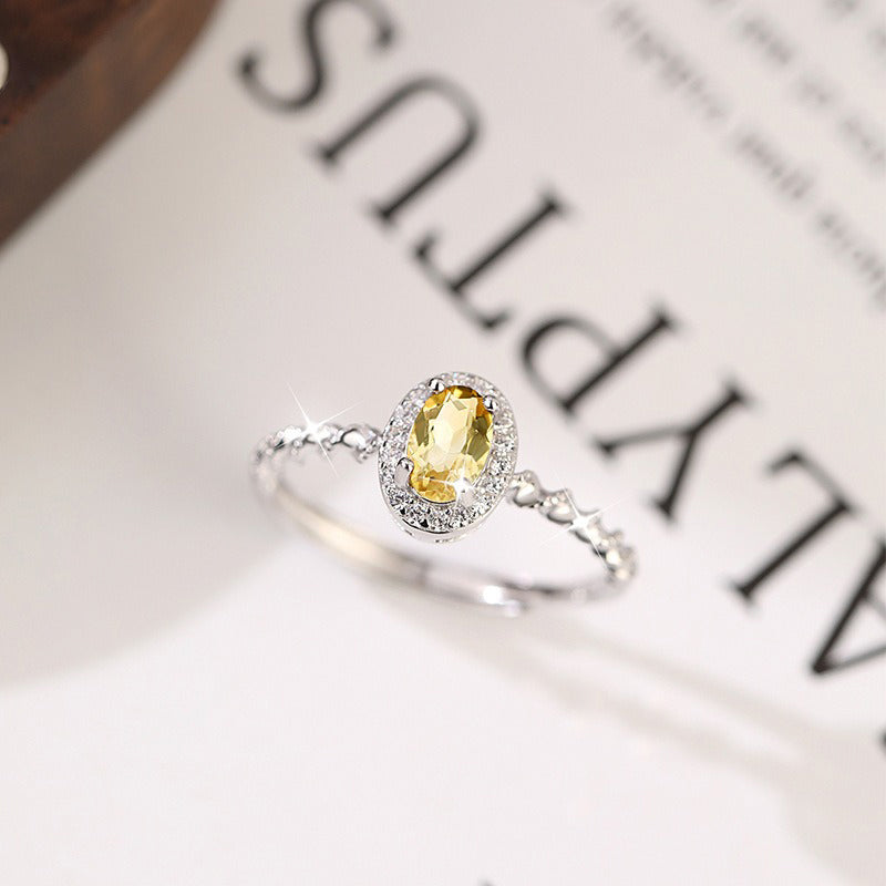 Fashion Sweet Natural Crystal Stone Adjustable Ring DS4422