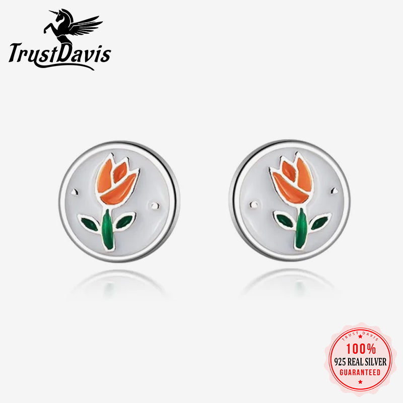 Flower Tulip Stud Earrings DS3970