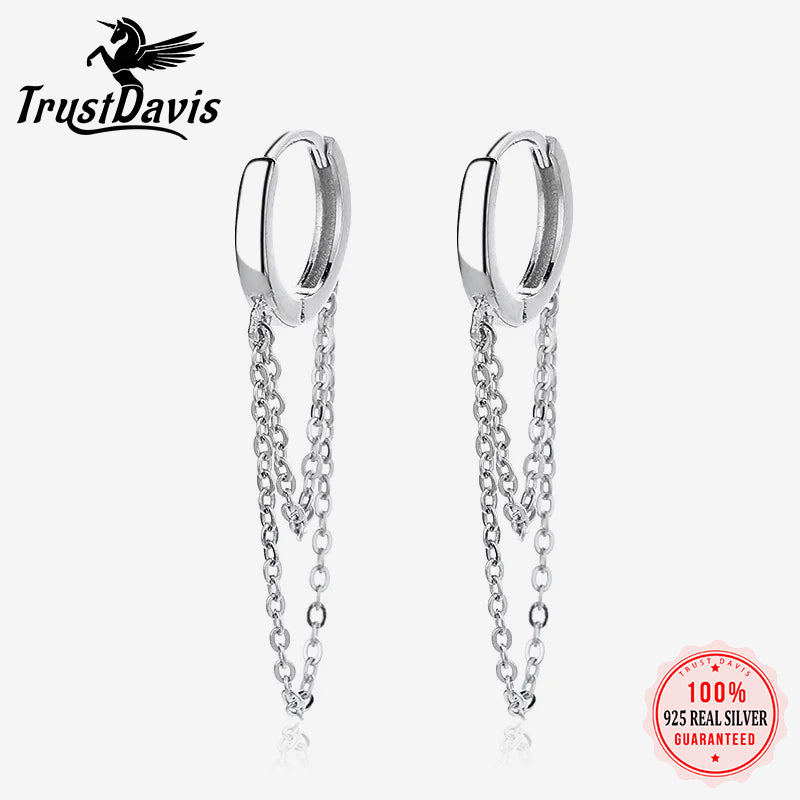 Sweet Double Layer Chain Hoop Earrings DA2510
