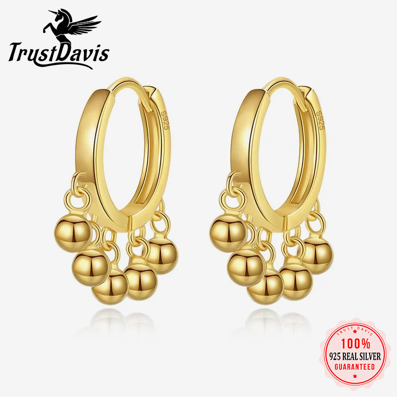 Beads Tassel Charm Hoop Earrings DG0077
