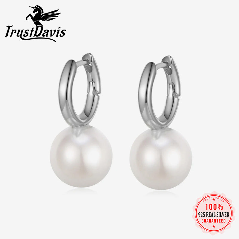 Fashion Synthesis Pearl Hoop Earrings DE0214