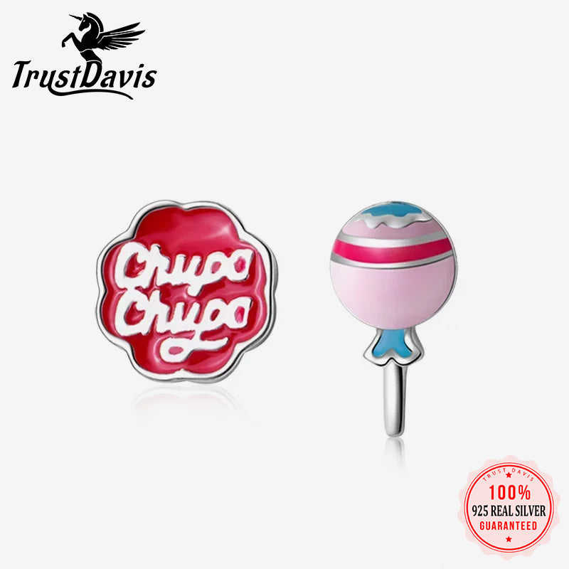 Cute Tiny Asymmetric Candy Letter Stud Earrings DS584