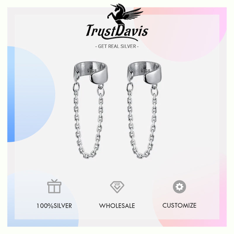 Smooth Chain Surface Clip on Earrings DB1233