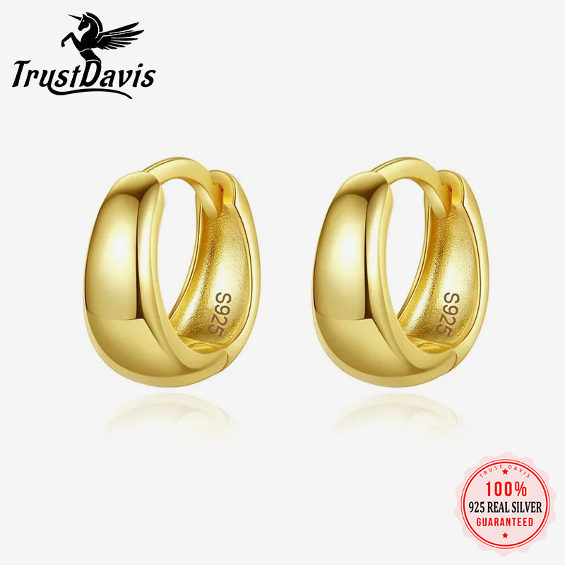 Fashion Minimalist Geometric Wide Gothic Hoop Earrings DA839