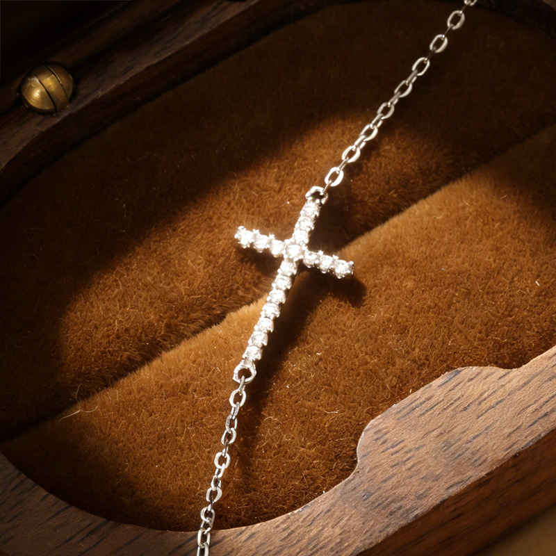 Fashion Sweet Simple Cross Dazzling CZ Bracelet DA1390