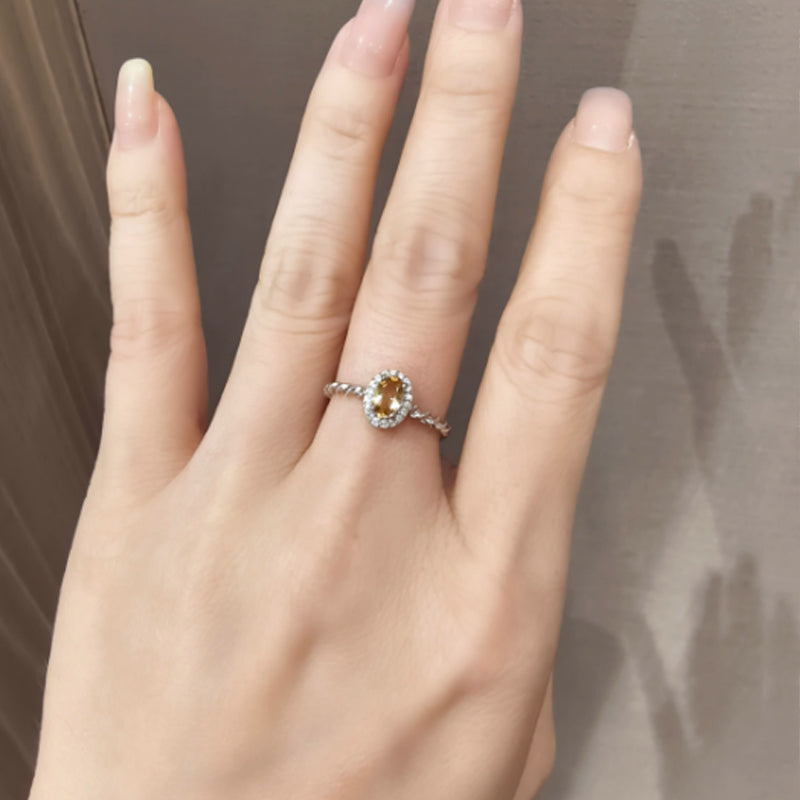 Fashion Sweet Natural Crystal Stone Adjustable Ring DS4422