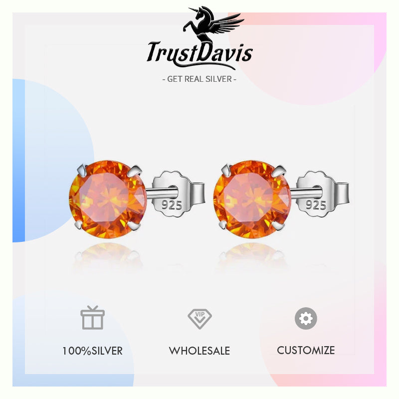 Sweet Round Zircon Colorful Earrings DS4084