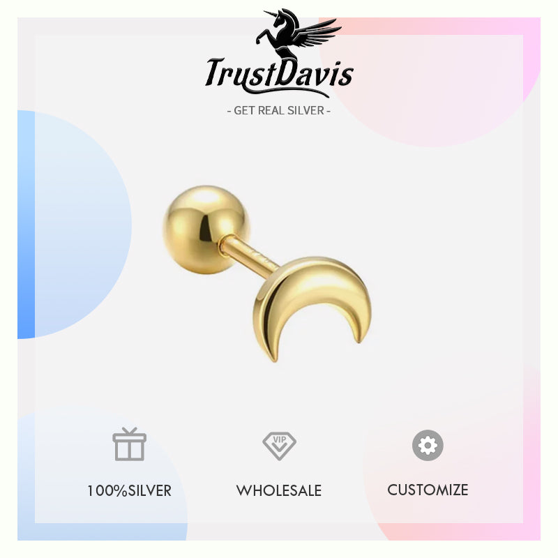 Cross Flower Crown Beads Screw Stud Earrings DA2276