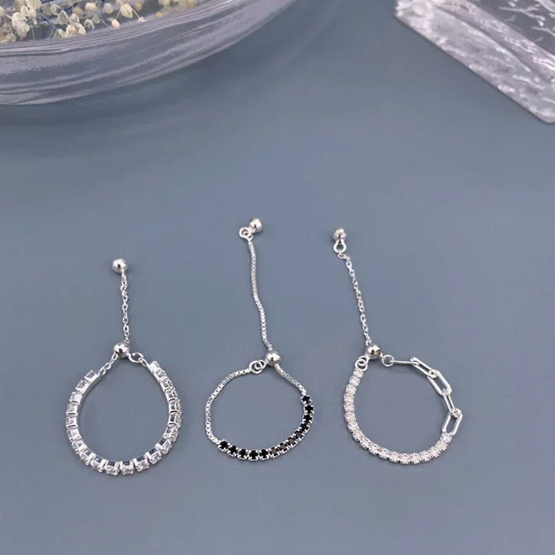 Fashion Sweet CZ Chain Ring Sizable DA2375