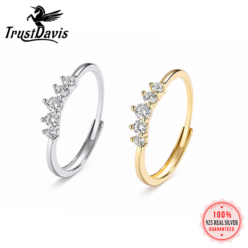 Crown Open Zircon Ring DS4907