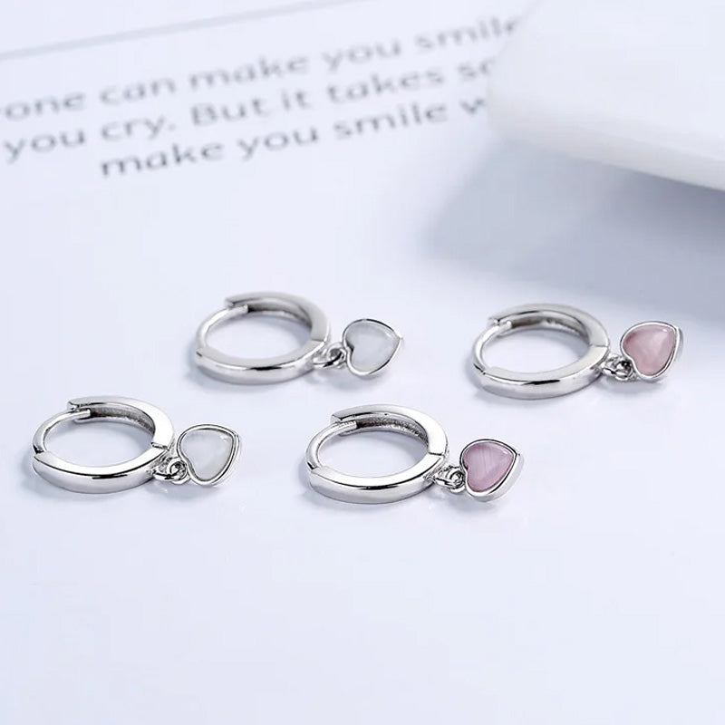 Fashion Sweet Heart Drop Charm Hoop Earring DA2289