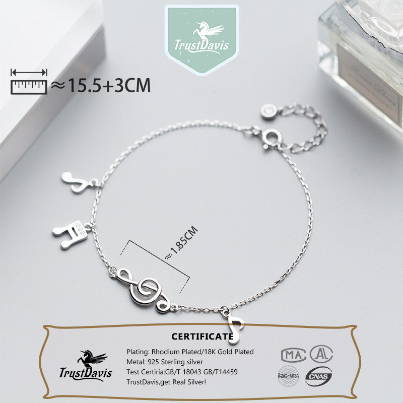 Simple Sweet Musical Note Bracelet for Women Girls Jewelry Gift DS4315