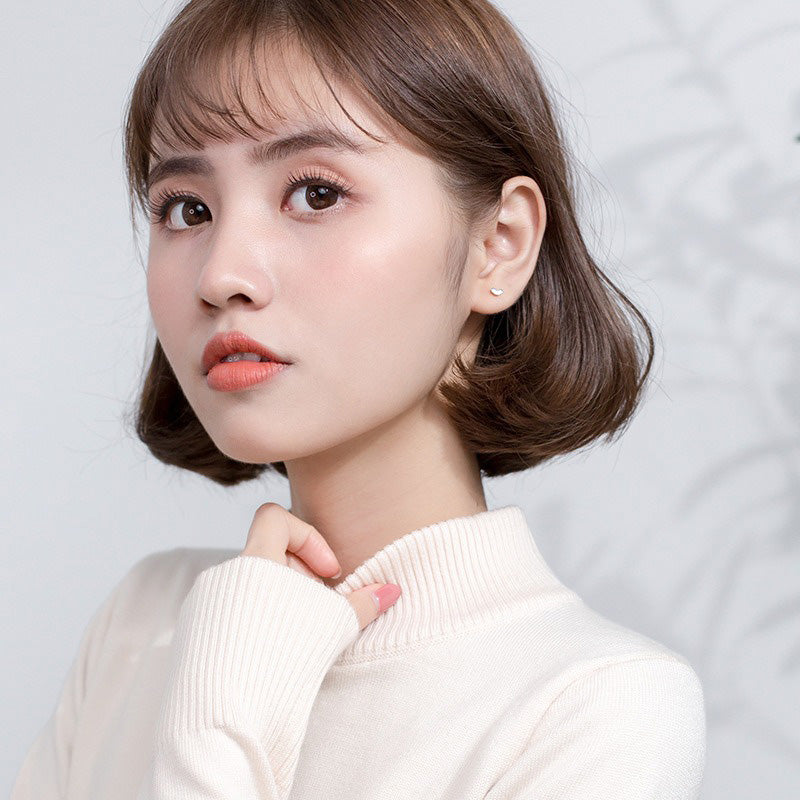 Simple Sweet Heart-shaped Love Earrings for Women Girls Jewelry Gift DS019
