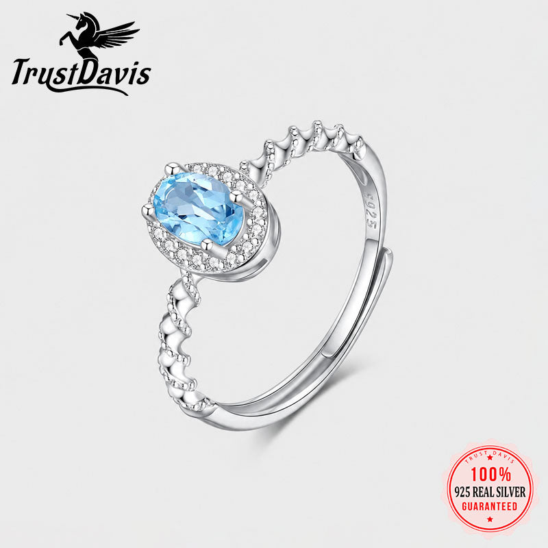 Fashion Sweet Natural Crystal Stone Adjustable Ring DS4422