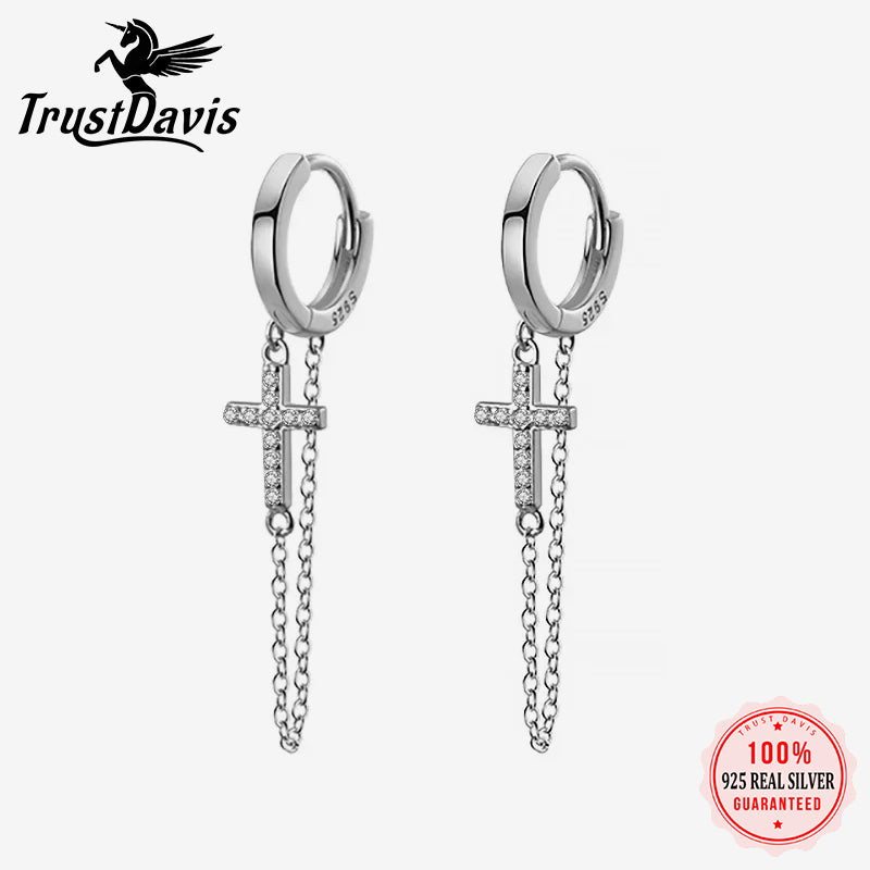 Double Layer Linkced Chain Clips Earrings DA544