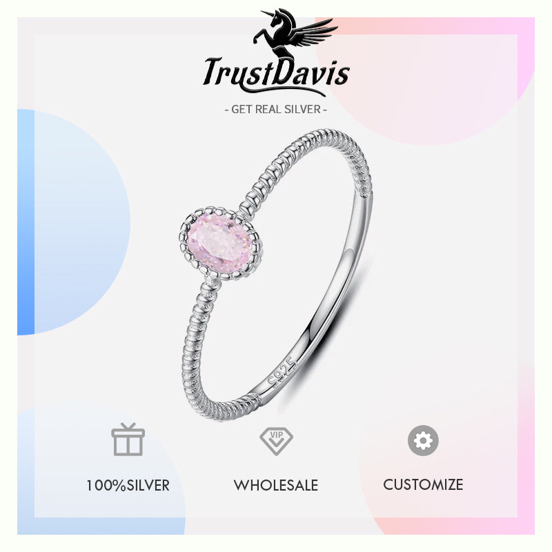 Dazzling Black Pink CZ Rings Size 5 6 7 8 Wonderful DT67