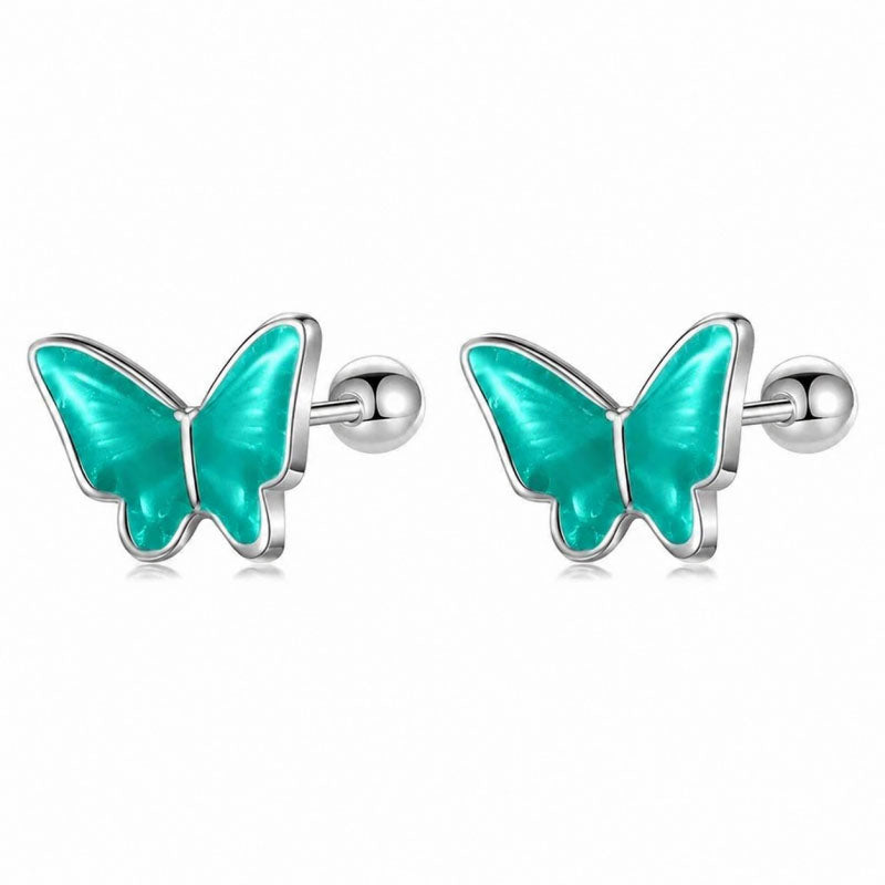 Colour Glaze Insect Butterfly Screw Earrings DF327