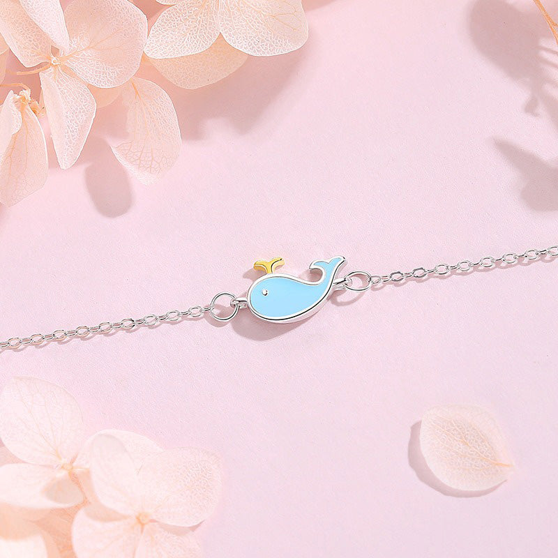 Simple Sweet Whale Bracelet for Women Girls Jewelry Gift DS4322