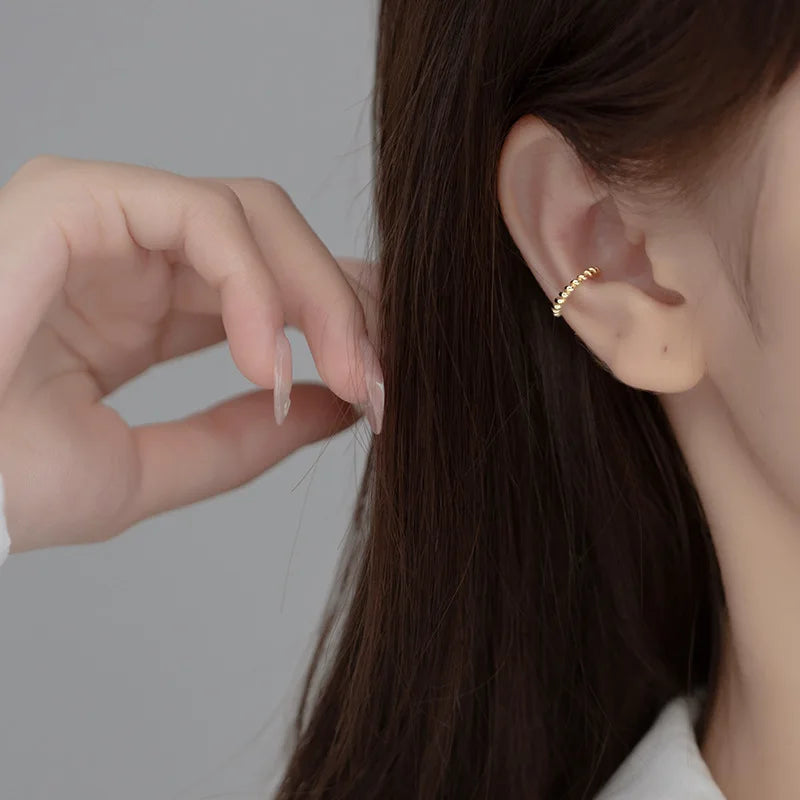 TrustDavis 1Pcs Real 925 Sterling Silver Sweet Twist Smooth Surface CZ Clip Earrings For Women Without Piercing Jewelry DA2483