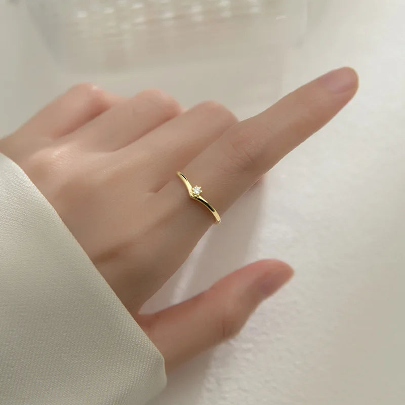 925 Sterling Silver Fashion Winter Snowflakes Opening Rings DA2167