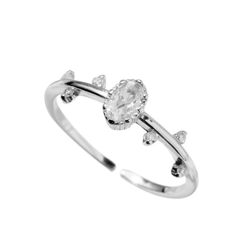 925 Sterling Silver Fashion Winter Snowflakes Opening Rings DA2167