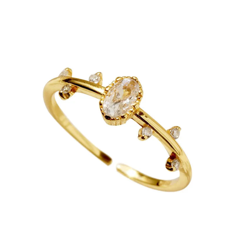 925 Sterling Silver Fashion Winter Snowflakes Opening Rings DA2167