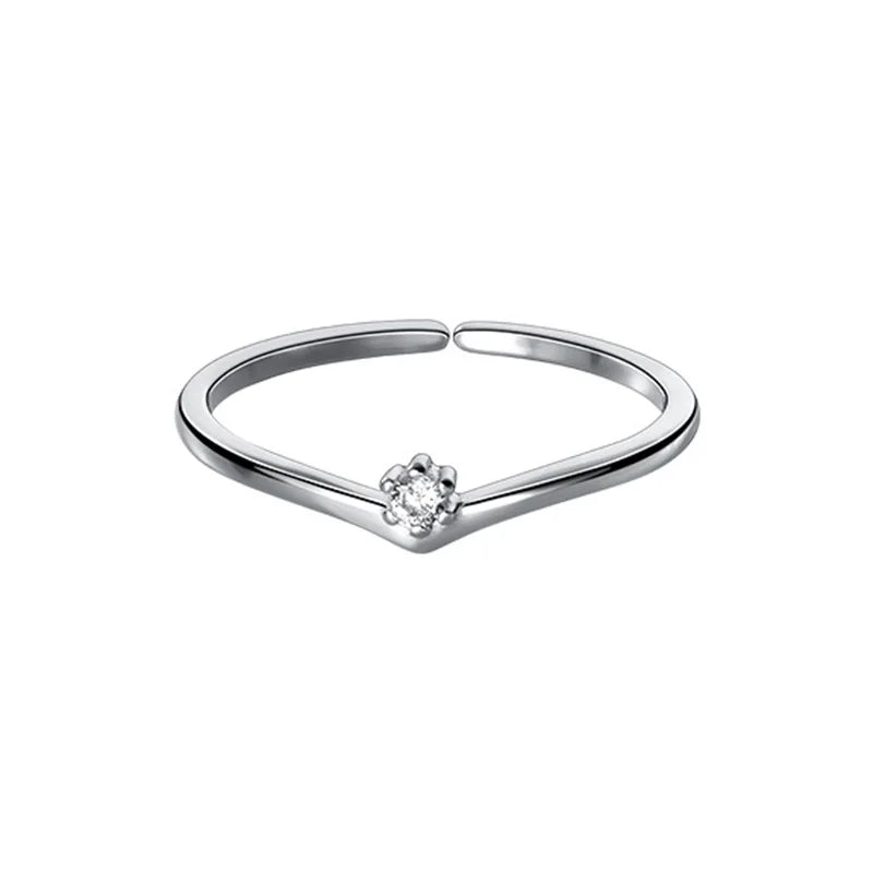 925 Sterling Silver Fashion Winter Snowflakes Opening Rings DA2167