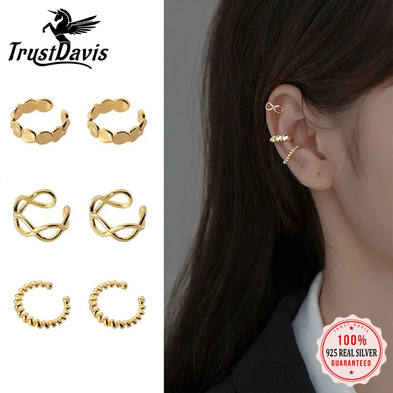 Round Twist Cross Ear Cuff Clip Earrings DA2200